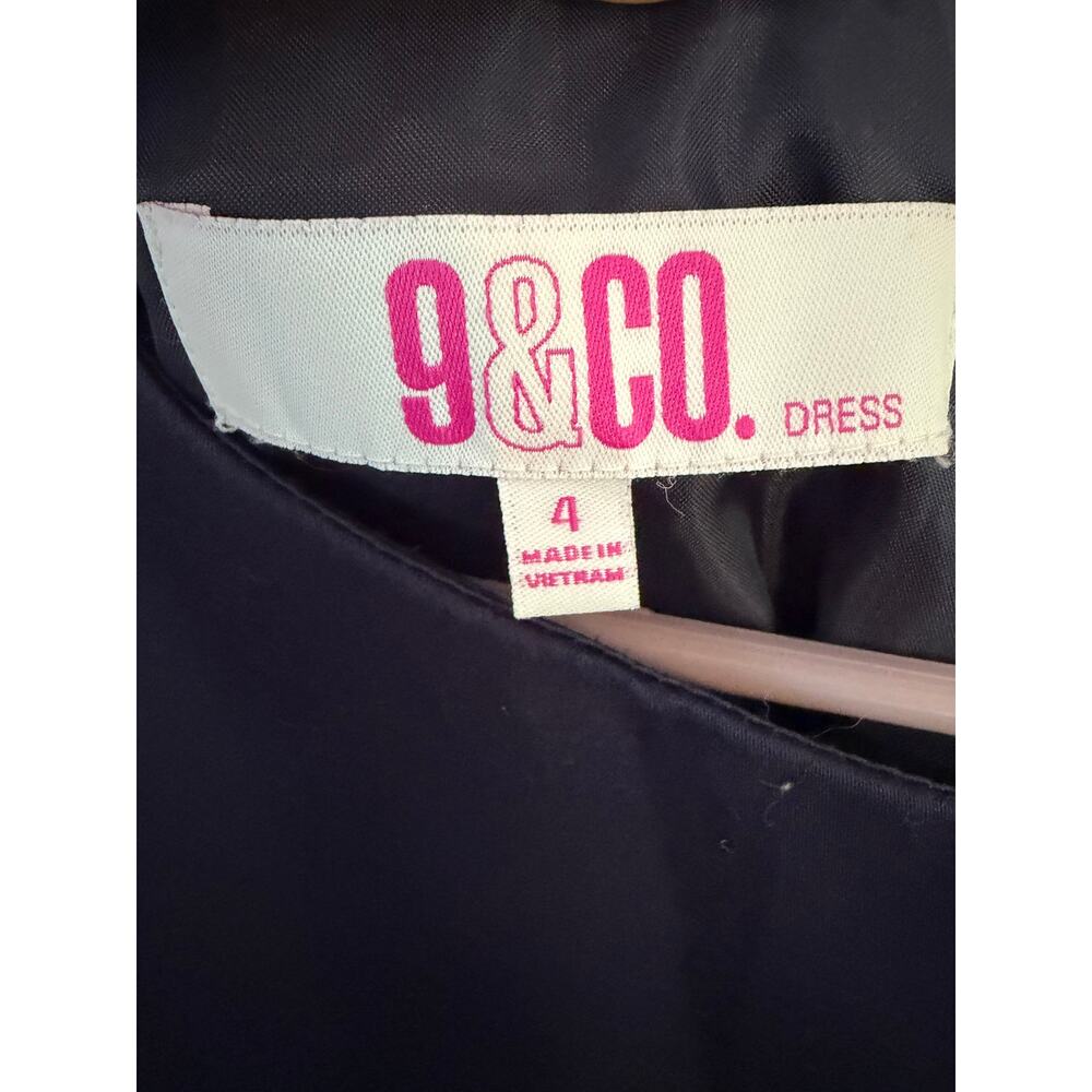 9 & Co. Navy Sheath Dress with White Trim Accent | Women's Size 4 - Picture 3 of 6